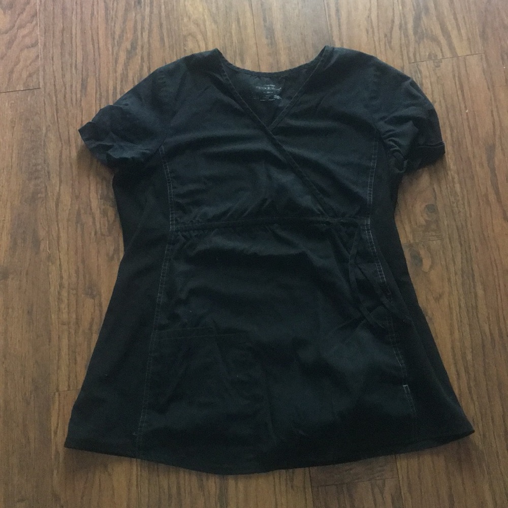 Black maternity scrub top